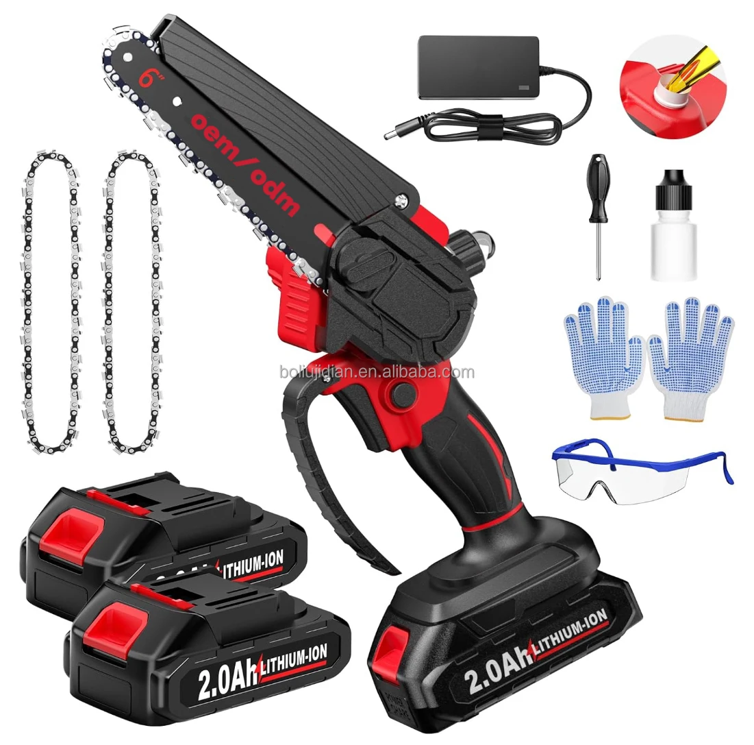 

21V Electric Chain Saw 6-Inch Brushless Mini Saw Integrated Oil Pot Lithium Battery DIY Industrial For OEM