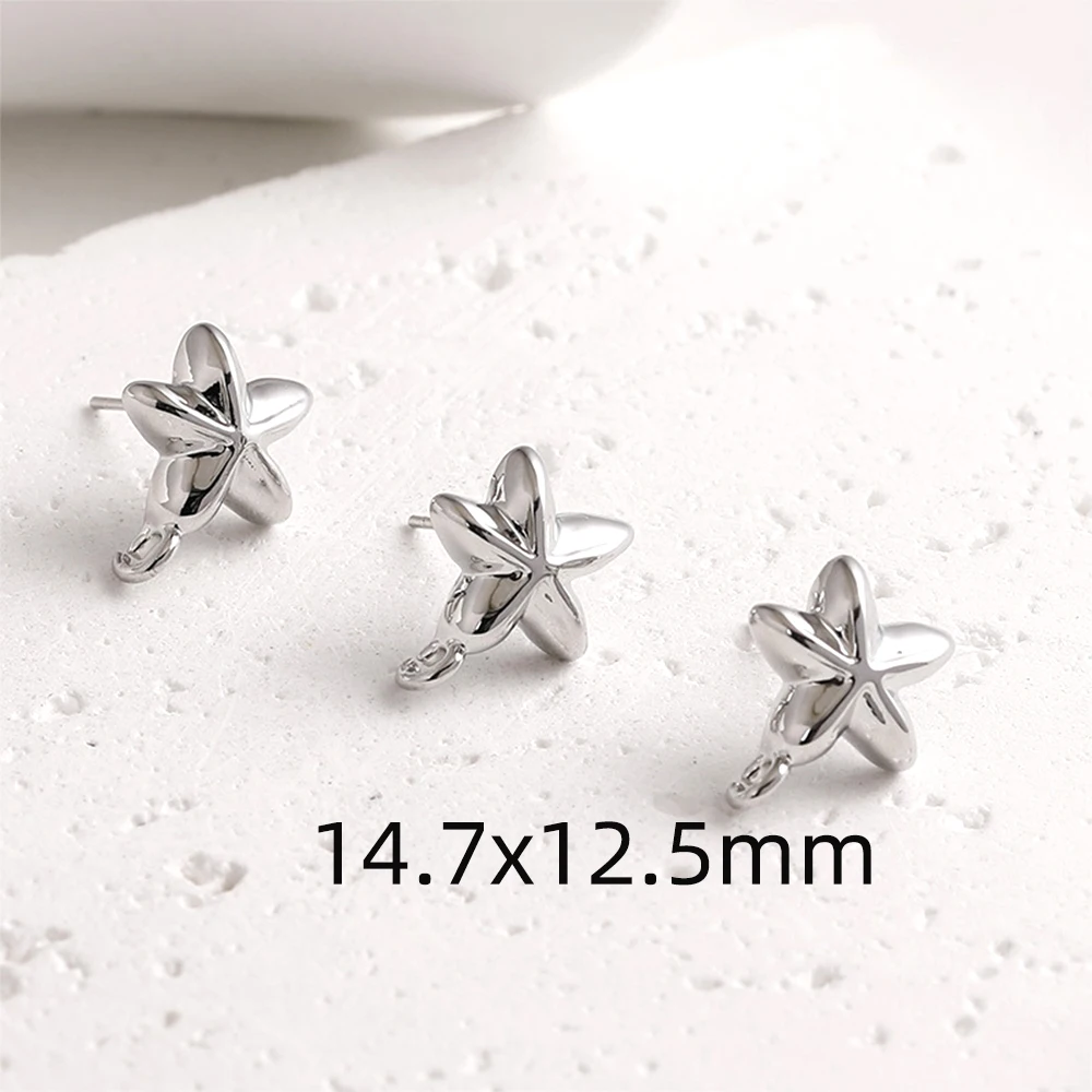 4 Pieces Copper Plating with 14k Gold Star Starfish with Hanging Earrings DIY Jewelry Making Semi-finished Products Accessories