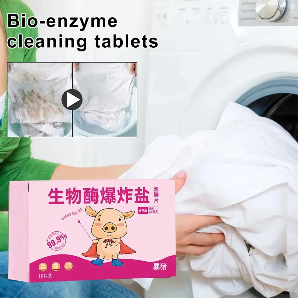 Multi-funcional Bio Enzima Limpeza Comprimidos, poderoso Tablet Descontaminação De Roupa, K0f6