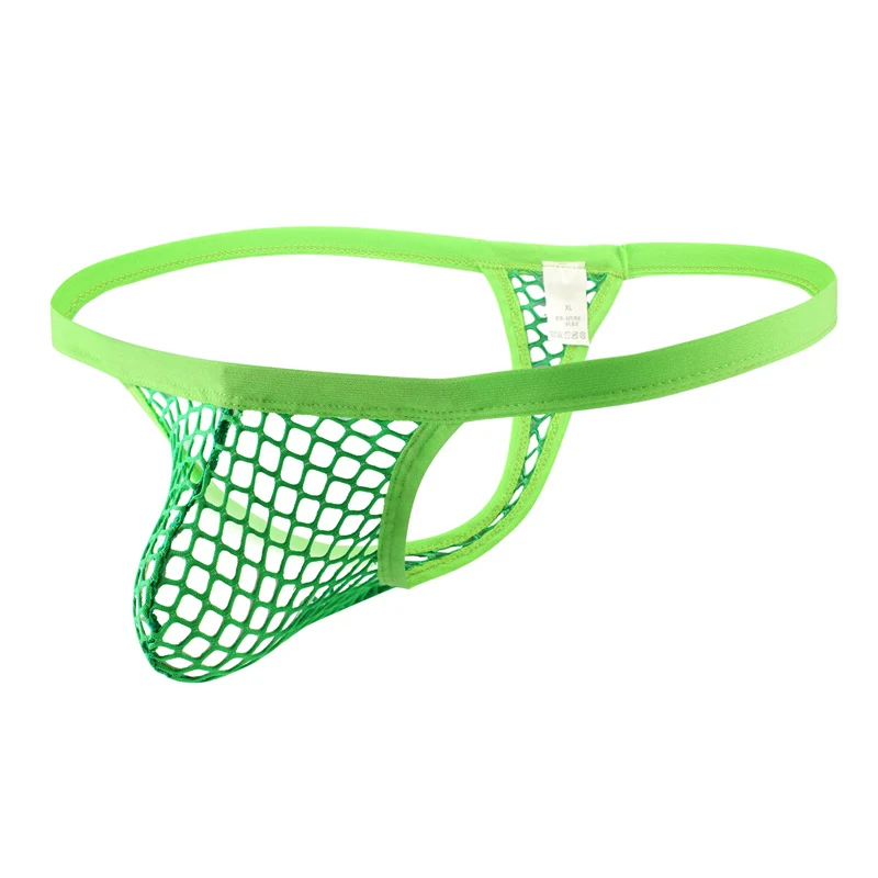 

Men's Thongs Mesh Underwear Soft Breathable Brief Sexy Fish Net Hot Hips Up Transparent Jockstrap Low Waist Underpants