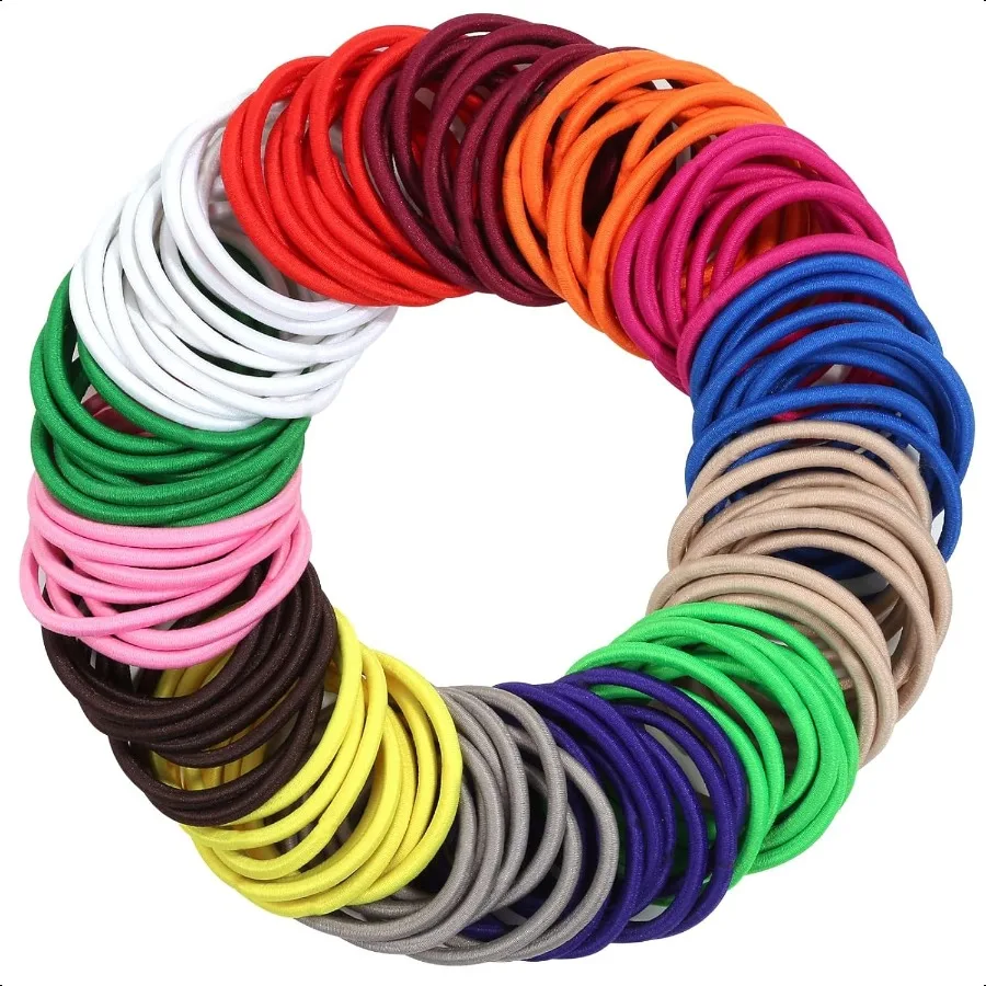 

200 Pcs Hair Ties for Women Girls Hair Elastics Hair Bands Ponytail Holders Hair Rubber Bands for Thick Straight Curly Hair Mul