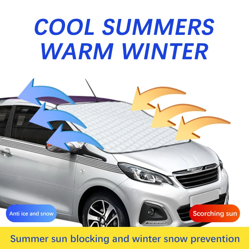 Magnetic Car Windshield Snow Cover Winter Ice-Frost Guard Sun Shade Protector For Peugeot 108  Exterior Accessories