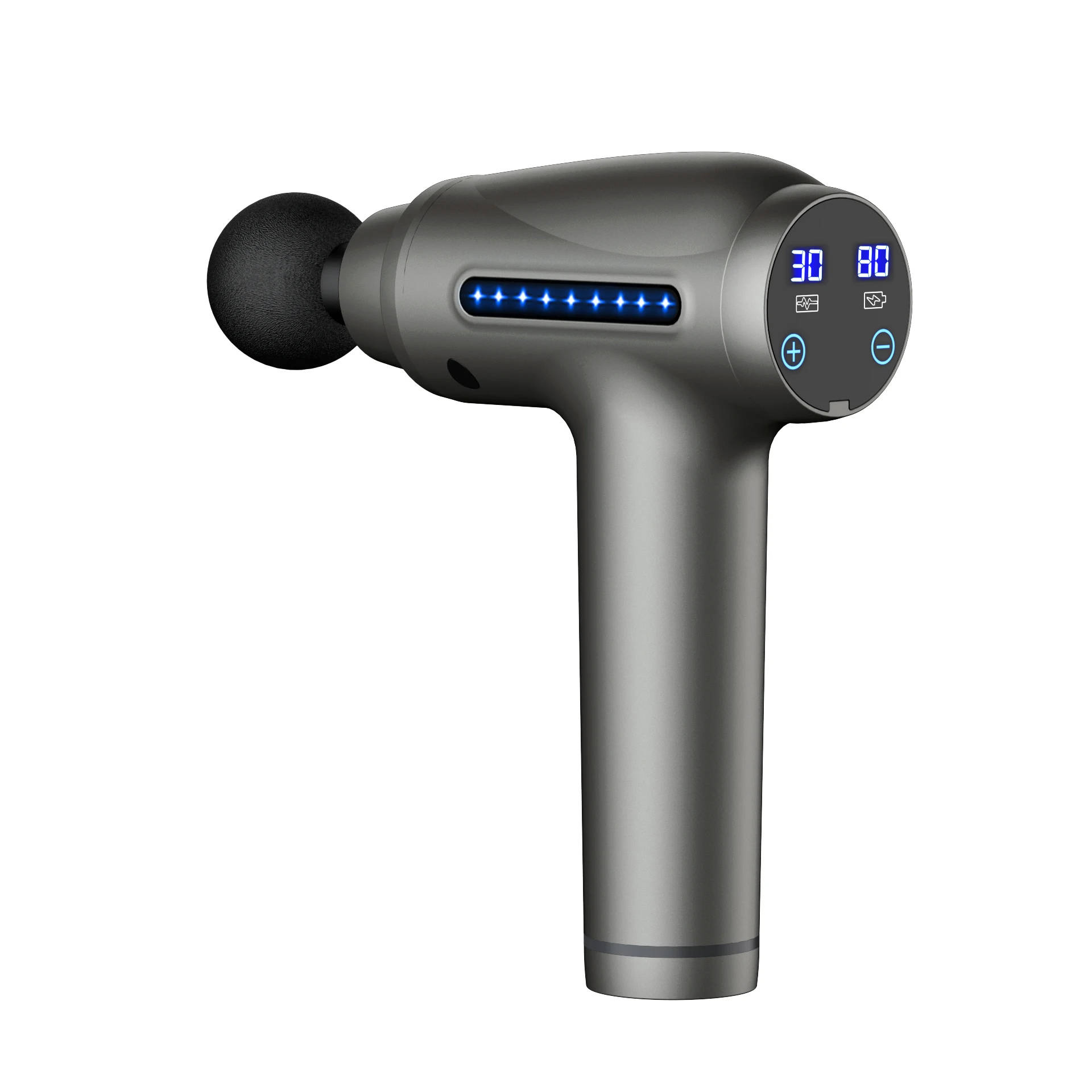 

USB Charging Fascia Gun Full Body Massage Multi Level Adjustment LCD Display Deep Tissue Percussion Massager for Relaxation