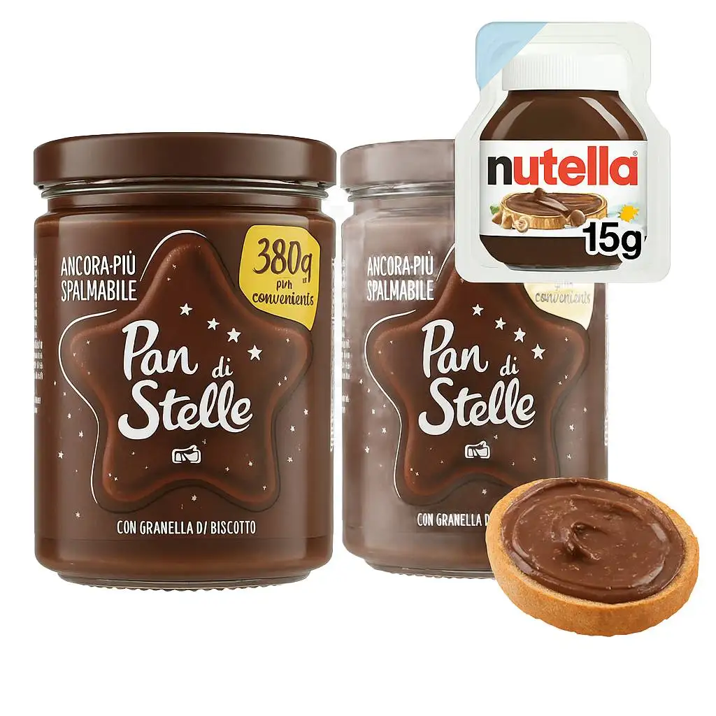 Walnusscreme mit Keksen 380 g x 2 – Pan di Stelle