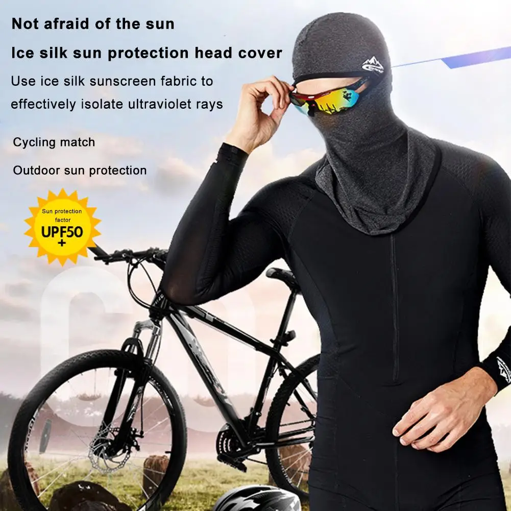 

Ice Silk Sun Protection Full Face Cap Anti-UV Cooling Outdoor Breathable Cycling Headwear ﻿ Comfortable Sports R3U5