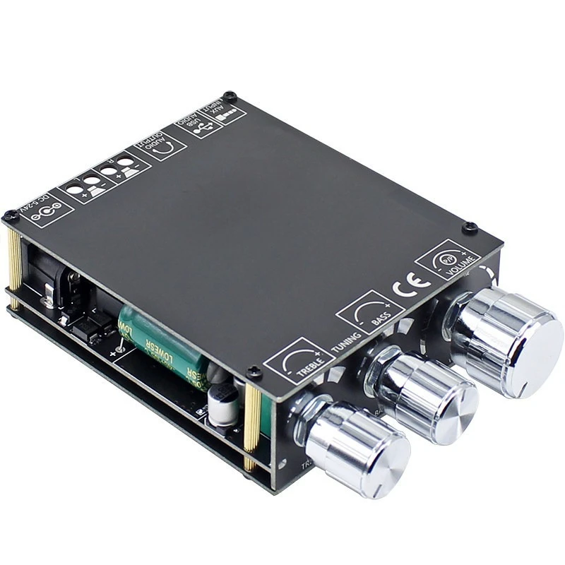 T100H Bluetooth digital TPA3116D2 power amplifier board with front-stage high and low sound adjustment 2 * 100W high-power audio