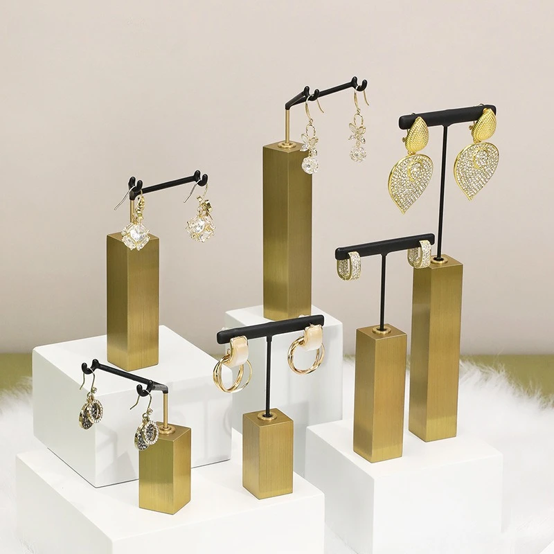 

High-end ring and earring display rack, metal jewelry store, earring and ring display jewelry rack