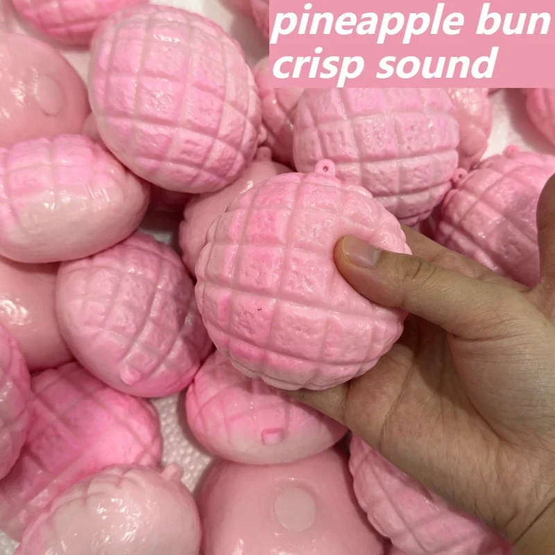 Pink Pineapple Bun Squishy Toy, Moldable Slow Rebound Stress Ball, ASMR Sensory Fidget Toy Stress Relief Squeeze Toy