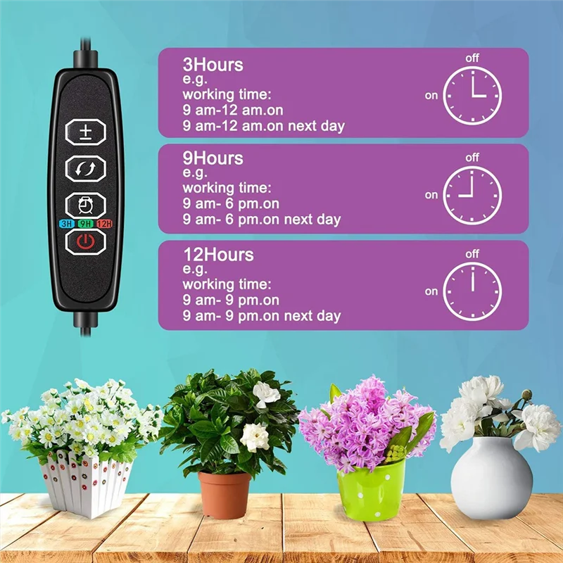 AB33-屋内植物用成長ライト、屋内栽培用6000Kフルスペクトル植物ライト、3.5: LEDデュアルリング成長ライト