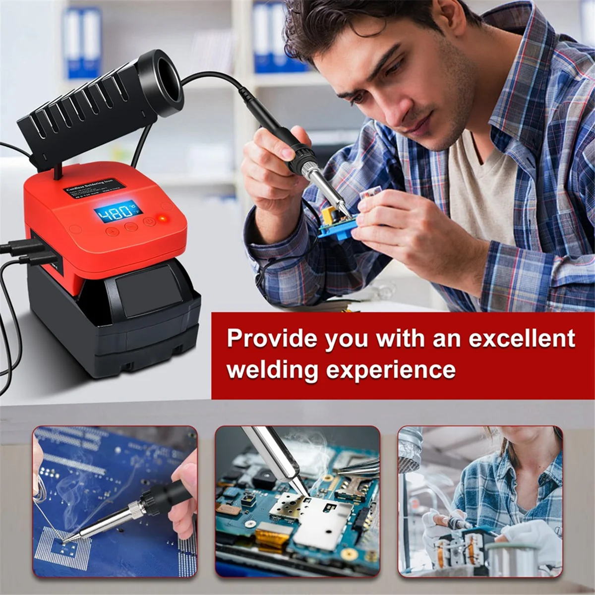 

Паяльная станция ABFKW для беспроводного паяльника Milwaukee M18 с аккумулятором 18 В и цифровым ЖК-дисплеем, портом USB и Type-C