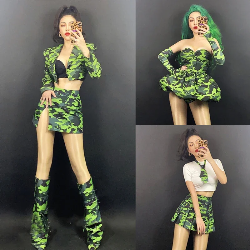 

Sexy Jazz Dance Clothing Women Fluffy Dress Jk Suit Stage Performance Wear Gogo Costume Rave Outfit Festival Clothes XS2448