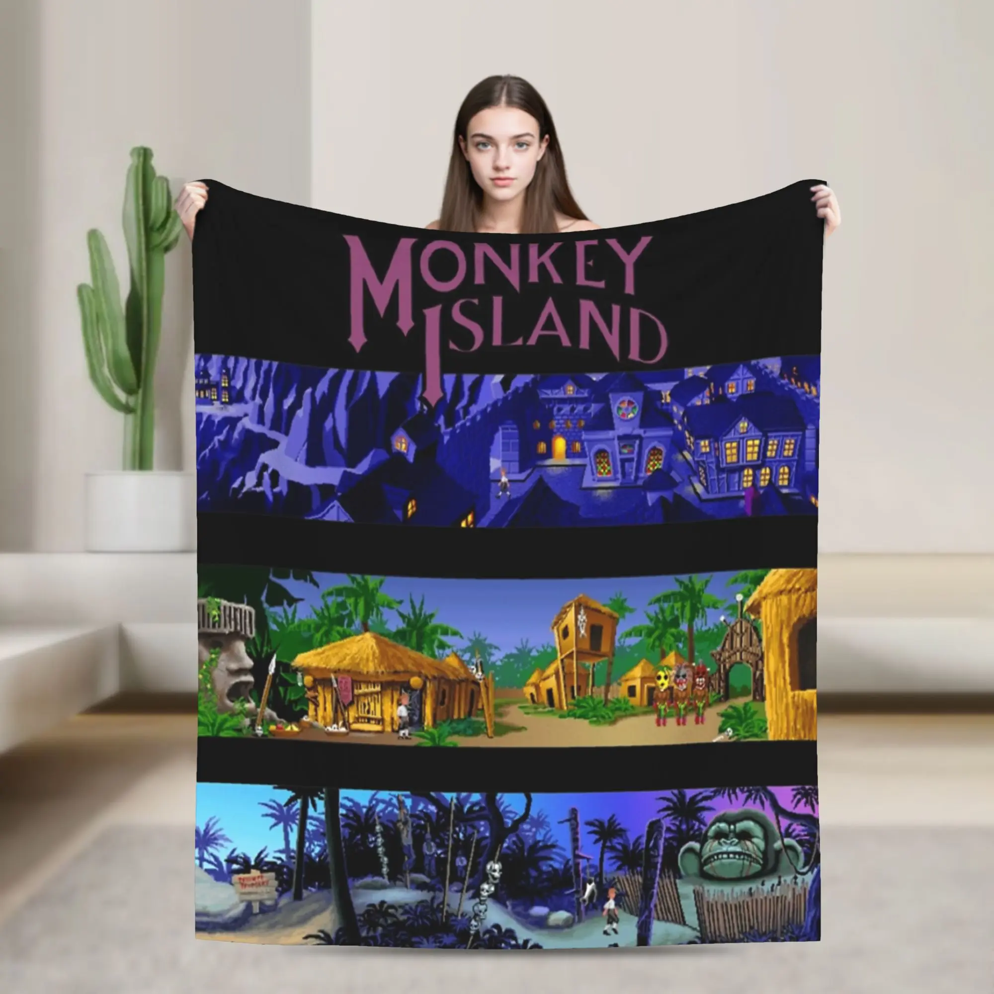 The secret of Monkey Island Backgrounds   Blanket Super Soft Warm  Throw Blankets for Couch 50x60 Inch Multiple Sizes Quilt