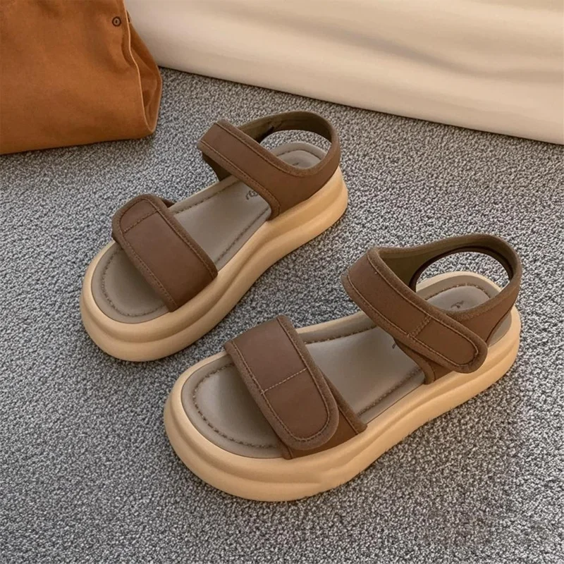 

Outside Sandals Black Shoes for Girls Soft Summer Heels Beige Sports Flat Girls 2025 Comfort Beach New Low Back Strap Rome