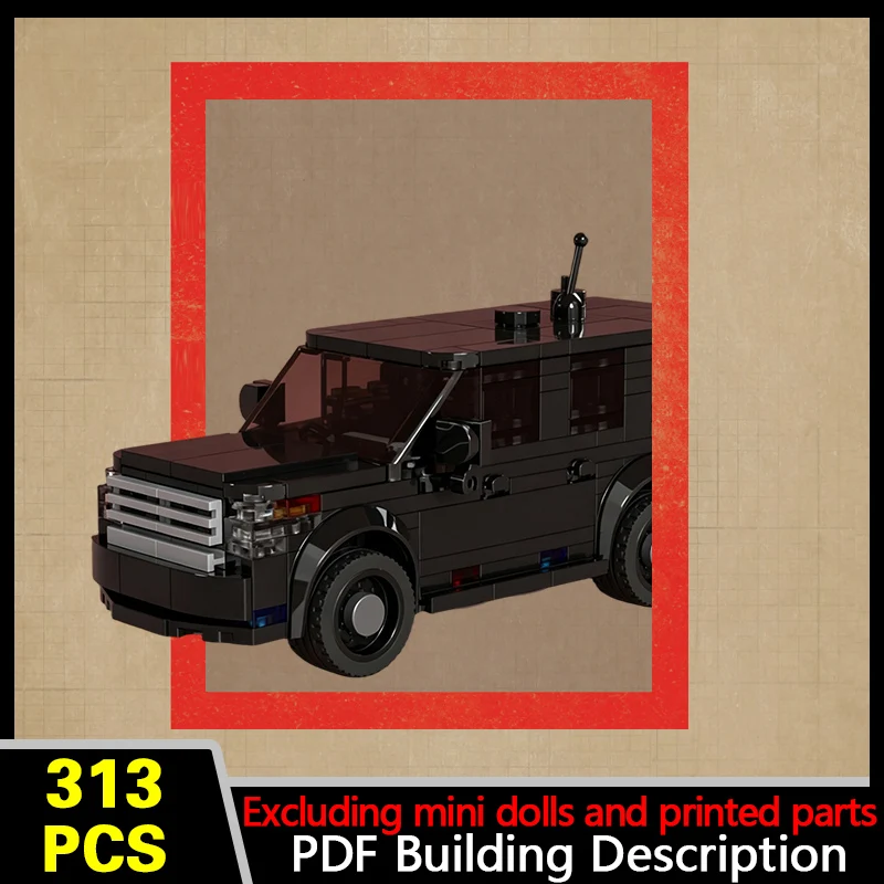 Special Police Vehicle Model MOC Building Bricks War Equipment Style Modular Technology Gifts Holiday Assemble Toys Suit