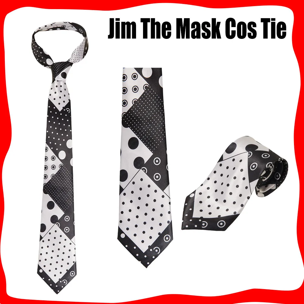 

1994 Movie The Mask Jim Cos Carrey Cosplay Necktie Tie Costume Disguise Scarf Accessories Adult Men Roleplay Outfits Halloween