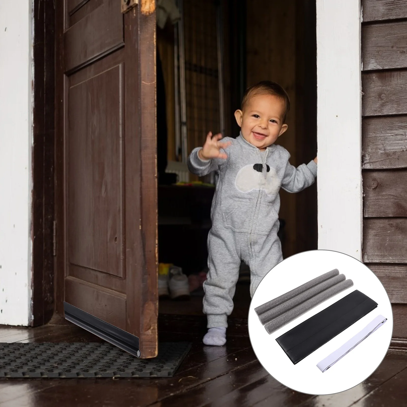 

Under Door Weighted Draft Stopper Adhesive Door Seal Strip Noise Wind Dust Blocker Bottom Outdoor Noise Barrier