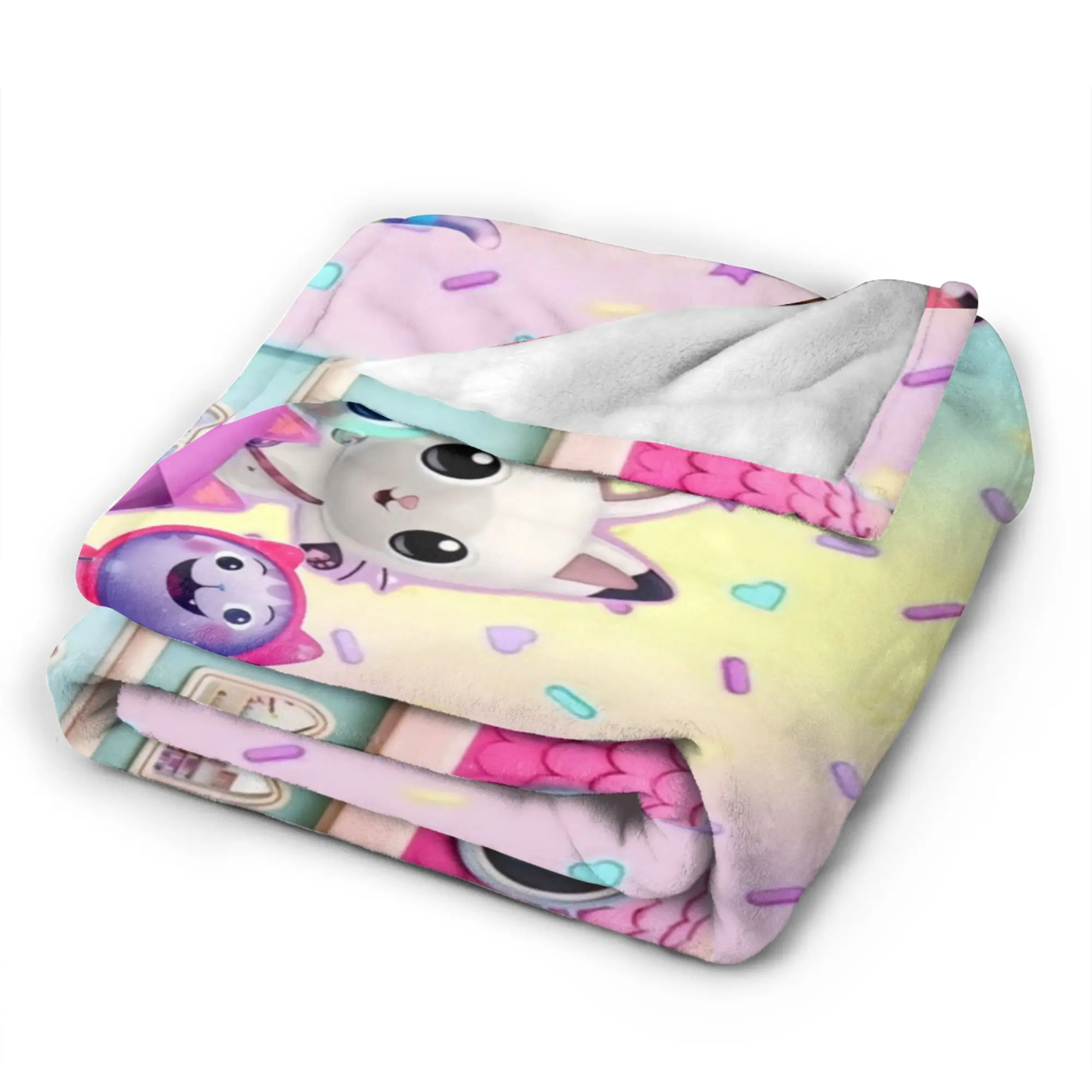 Gabbysed dollhouses Plush Blankets Students  Flannel Throw Blanket For Outdoor Warm Soft Custom Quality Bedspread Birthday Gift