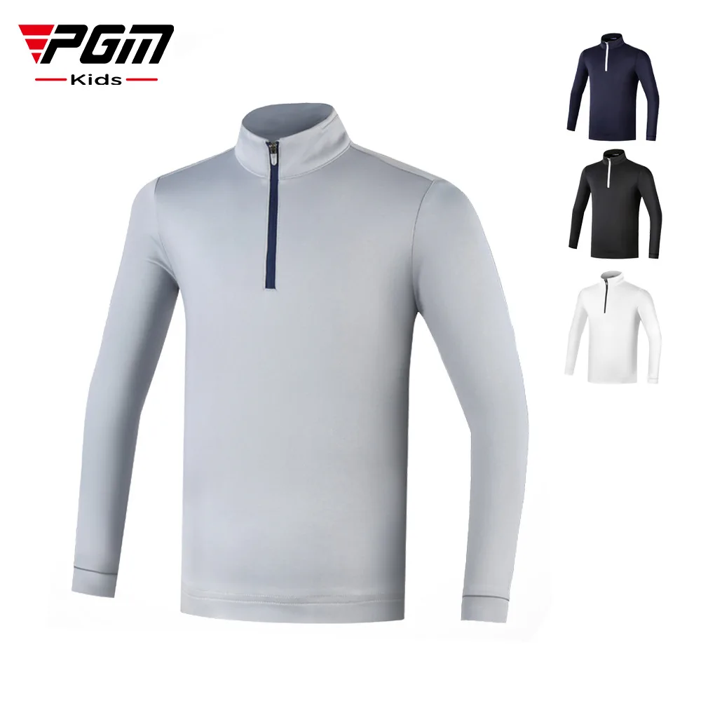 Roupas de golfe pgm crianças manga longa t-shirts meninos outono e inverno roupas quentes tecidos esportivos