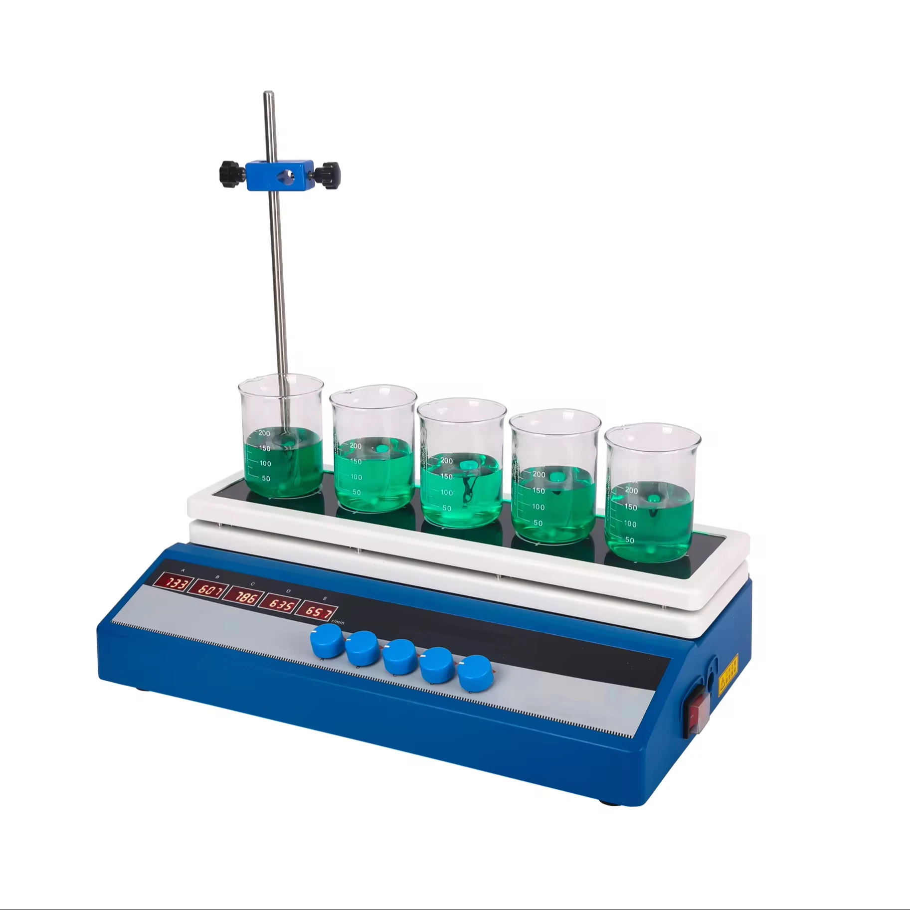 Laboratory 220V 50hz 1800rpm 5 Position Hot Plate Magnetic Stirrer