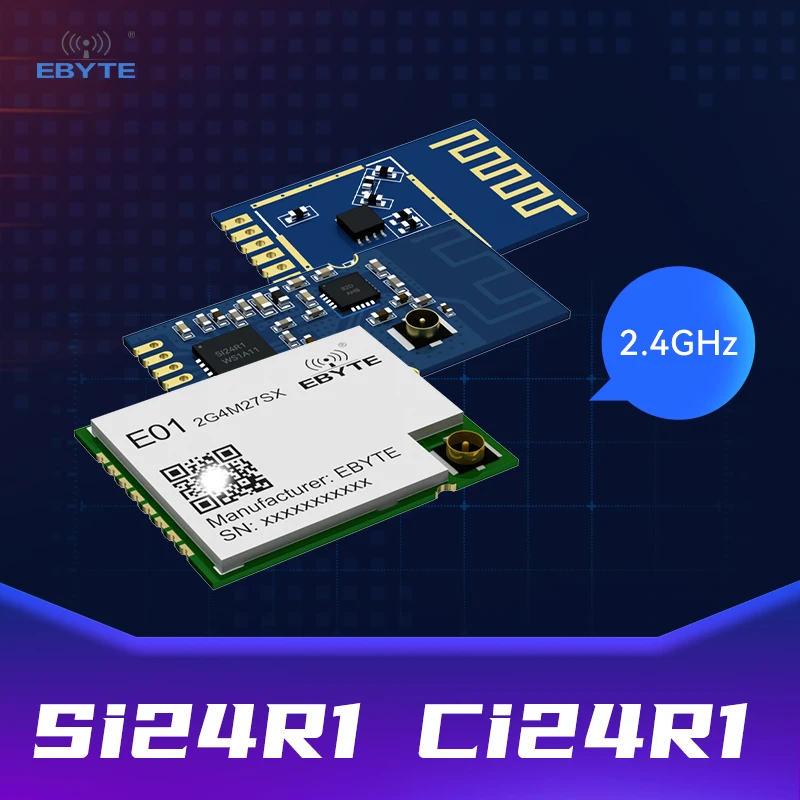 

10PCS EBYTE RF Module 2.4GHz Si24R1 Ci24R1 500mW 27dBm SMA-K SPI DIP Wireless Module Small Size ESD Protection