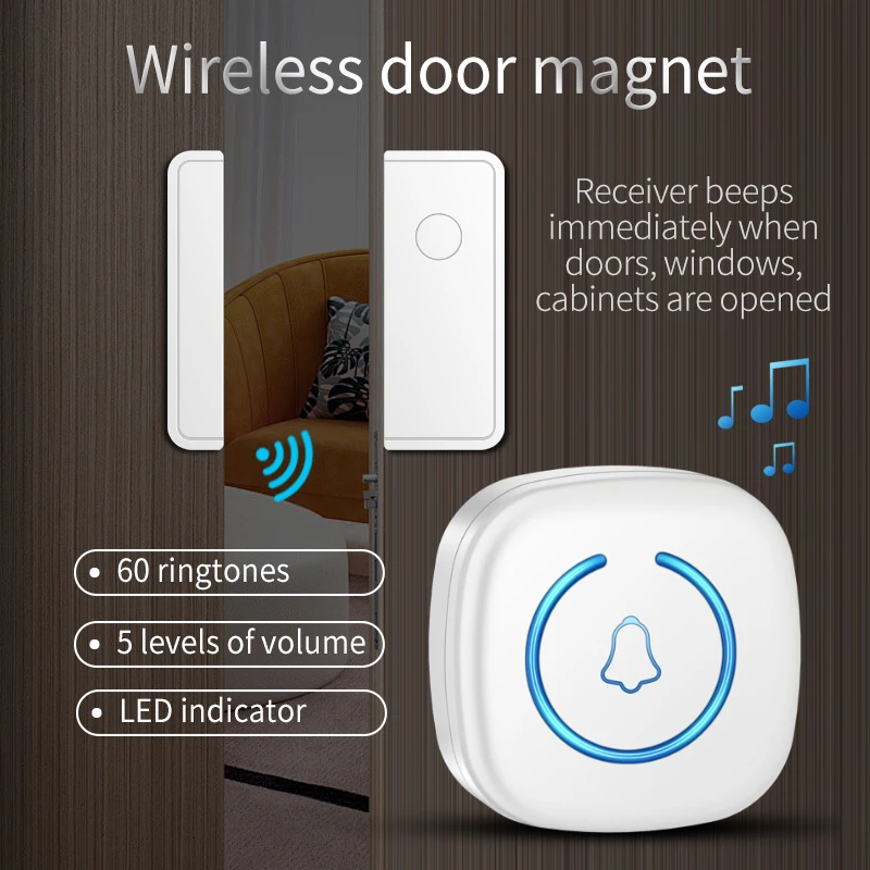 Split type Door And Window Sensor Wireless Door Magnet Sensor 60 Songs Home Protection Security Anti-Theft Alarm Volume Reminder image 2