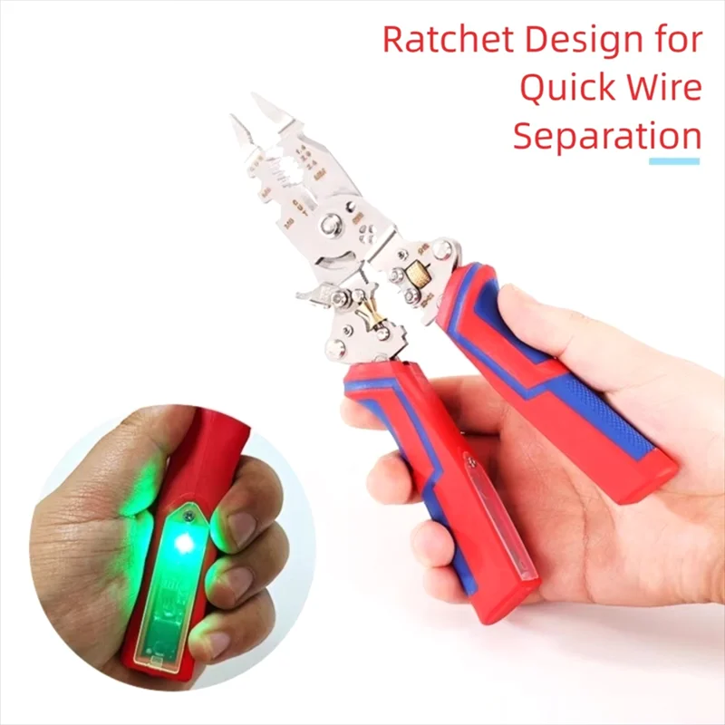 وظيفة قياس الكهرباء A64Z قادرة على، 9 في 1 متعريات الأسلاك ترقية متجرد الأسلاك متعددة الوظائف، للتجريد والعقص #4