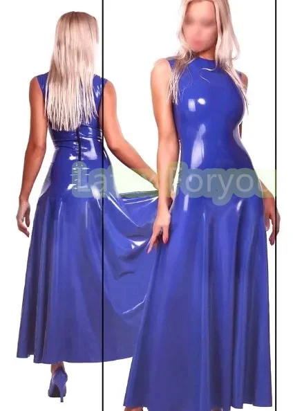 

Fashion Women Sexy Latex Long Dress Fetish rubber Vestidos Party Wear Celibrity Gowns Plus Size Hot Sale Evening Dress Elegant