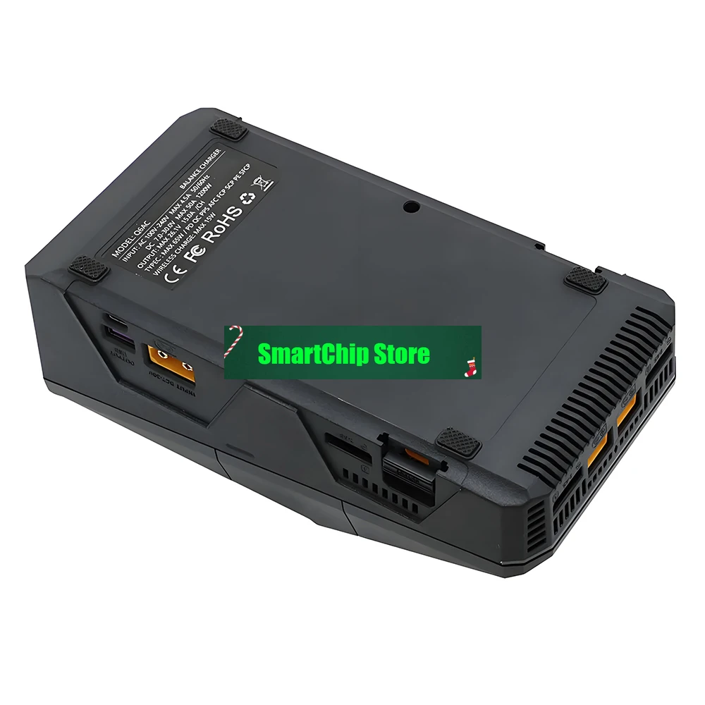 StoreToolkitRC Q6AC AC 400W/ DC 1000W 4CH Independent Charger / 10W Wireless Charger For RC Lipo LiFe NiMH Mobile ChargDrone Pa
