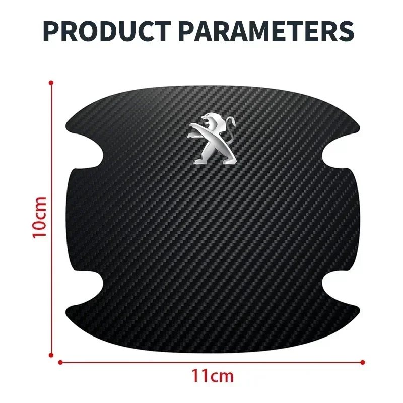 

4Pcs Car Door Carbon Fiber Anti Scratch Protector Sticker For Peugeot 307 107 207 407 408 308 206 406 507 508 1008 5008 3008