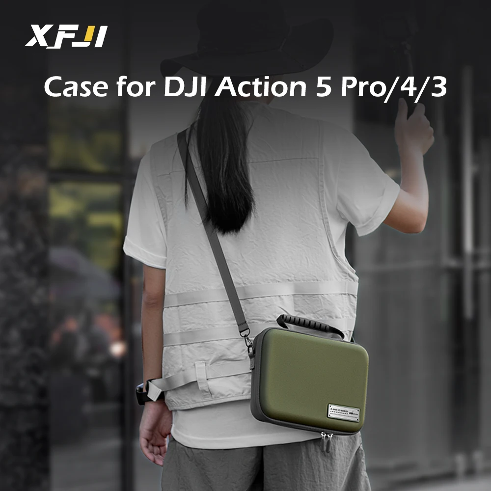

XFJI Carrying Case Bag Hard Shell Travel Case Charger Battery Base Selfie Stick Storage Handbag for DJI Osmo Action 5 PRO 4 3
