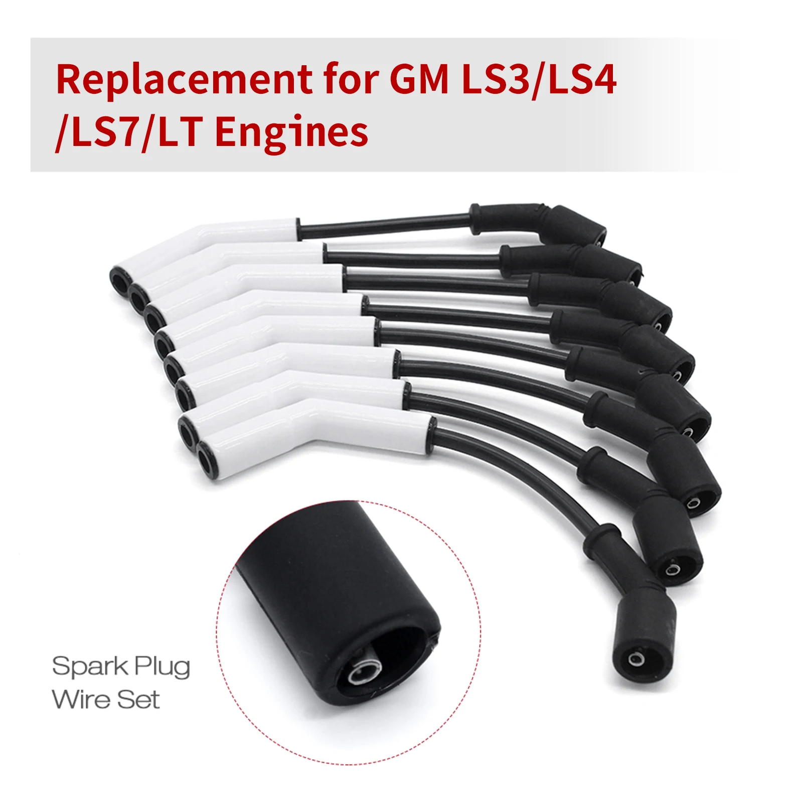 9070C Spark Plug Wire Set - Extreme 9000 Ceramic Boot -Replacement for GM LS3/LS4/LS7/LT Engines