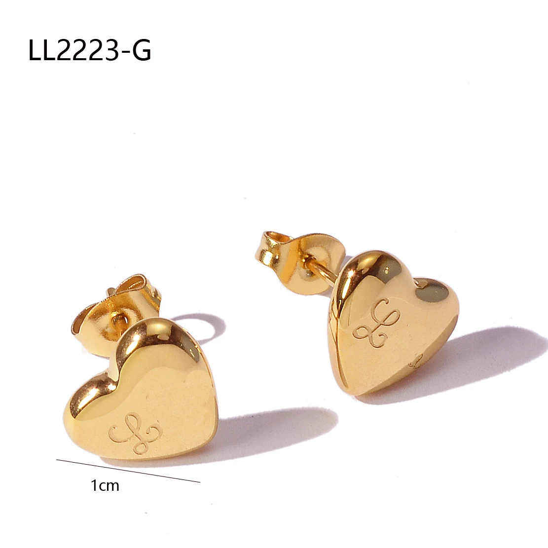 Pendientes tridimensionales de corazón de melocotón de acero inoxidable a la moda, accesorios y joyas para mujer