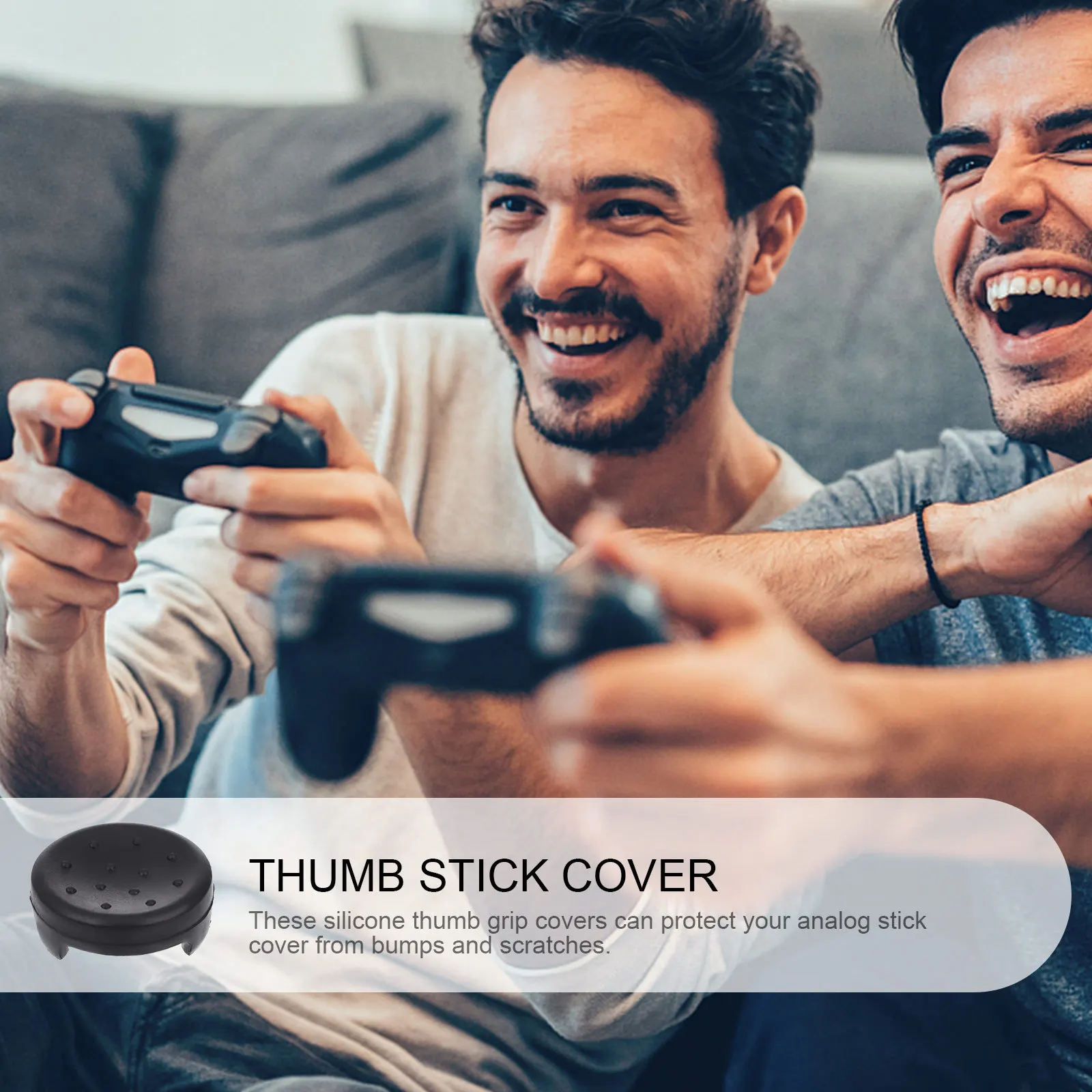 

2Pcs Joystick Thumb Grip Solid Material Durable Non-Slip Silicone Cover for Game Machine Accessories Joystick Caps