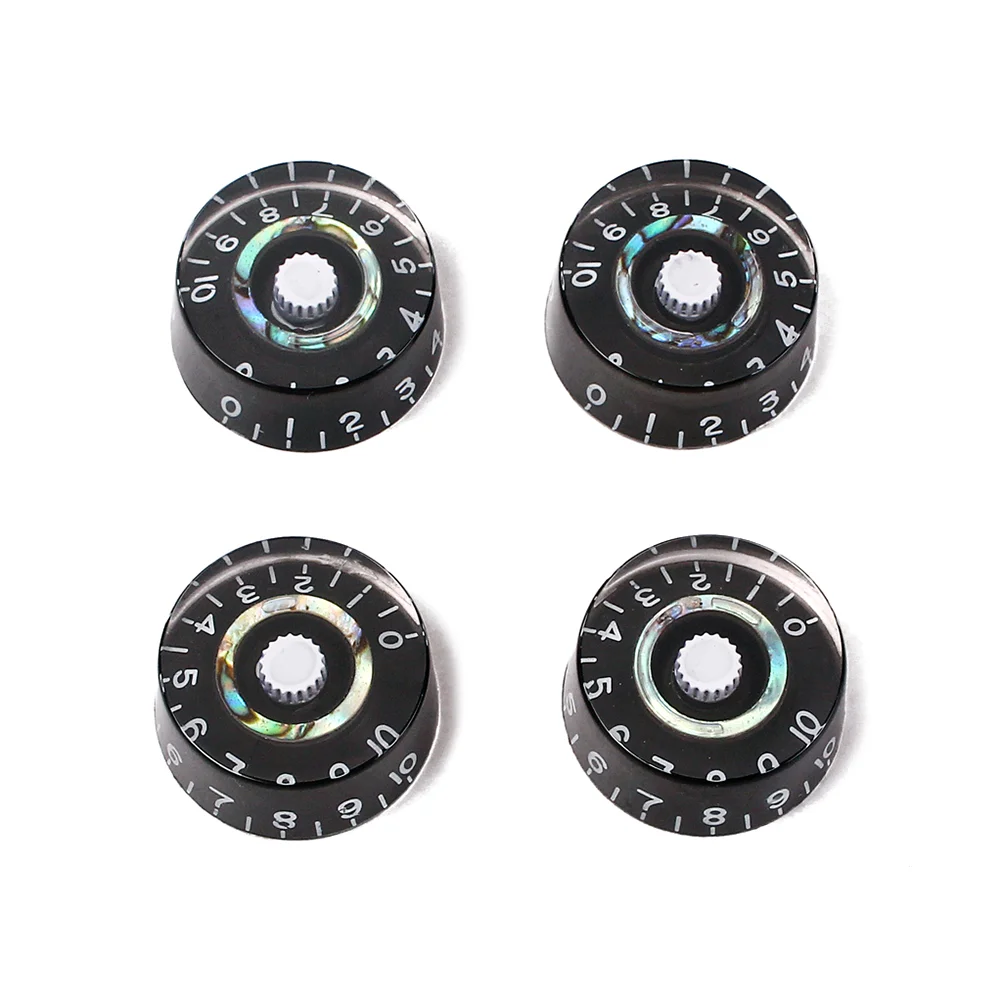 4 Pcs Guitar Electric Accessories Combination Disk Knob Parts Lip Gloss Knobs Control for Amber Earth Tones