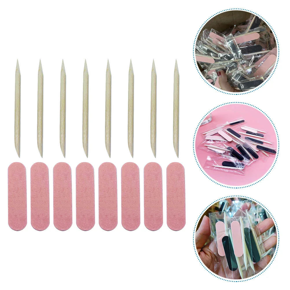 100 conjuntos de ferramentas de manicure arquivos de unhas picaretas de madeira tiras de polimento fornecimento de salão de beleza pedicure portátil