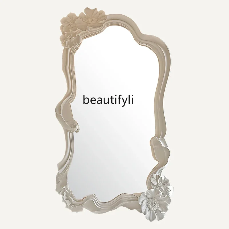 

French three-dimensional carved wall hanging wearing mirror hotel decorative mirror beauty salon clothing store fitting mir
