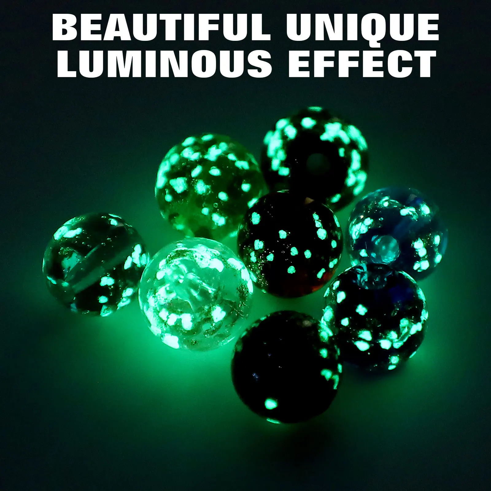

80 Pcs Luminous Glass Bead Jewellery Beads Jewelry Bracelet for Making Crackle Glow Dark
