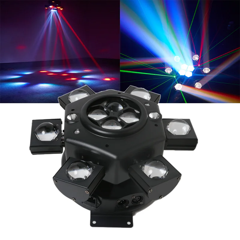 LED Lighting 150W DJ Lamp RGBW Gorgeous Beam Shaking Head Laser Lamp DMX512 Stage Lighting Effect Disco Party Halloween Wedding