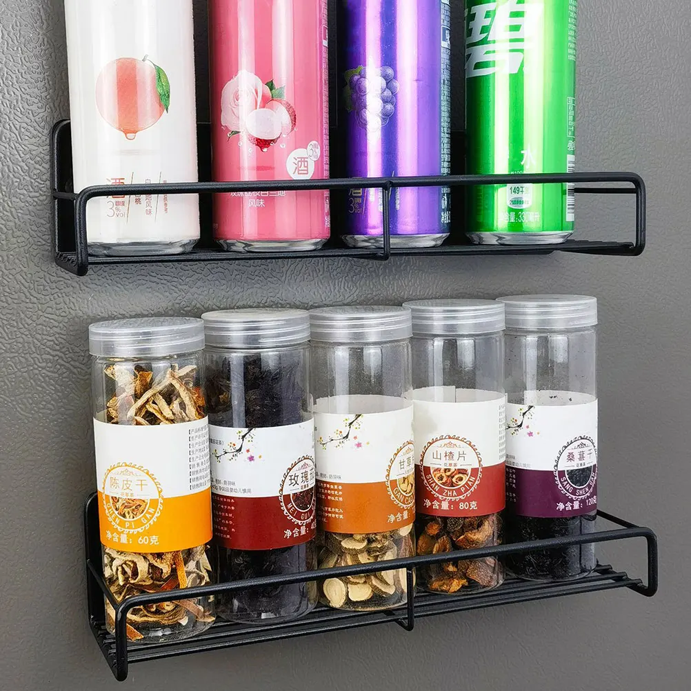 Magnetic Spice Rack For Fridge Refrigerator Organizer Storage Shelf Kitchen Rack Strong Suction Scratch Free Rounded Corner - Image 4
