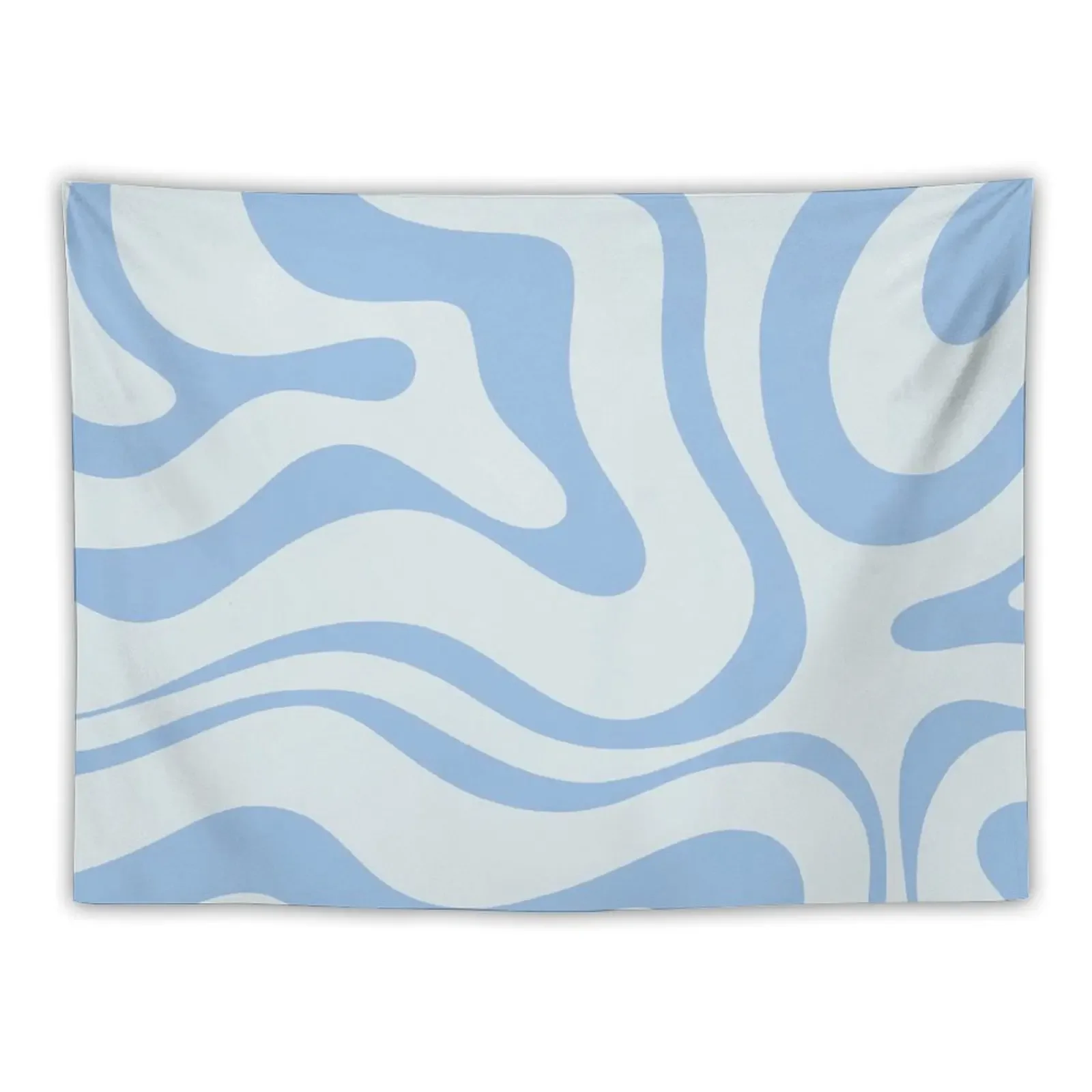 

Retro Modern Liquid Swirl Abstract Pattern Square in Light Blue Tapestry Decoration For Bedroom Funny Tapestry