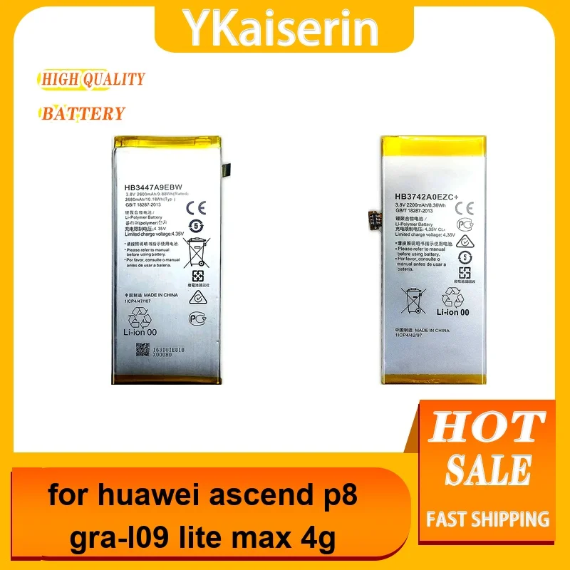 Mobile Phone Battery Durable HB3742A0EZC+ HB3447A9EBW HB3665D2EBC 2200-4230Mah For Huawei Ascend P8 Gra-L09 Lite Max 4G