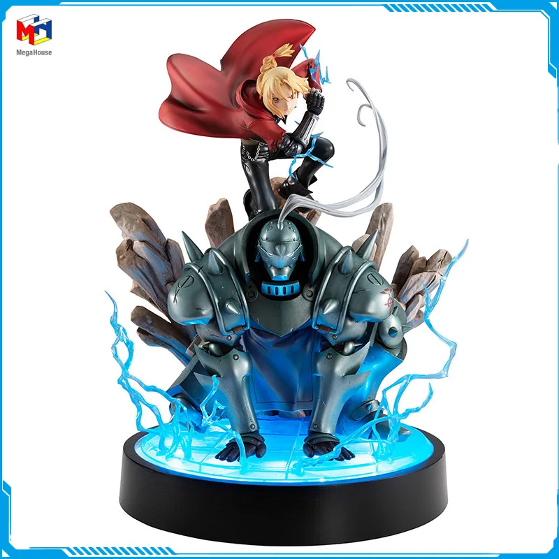 

In Stock MegaHouse FULLMETAL ALCHEMIST Edward Elric Alphonse Original Anime Figure Model Toy Action Figures Collection Doll Pvc