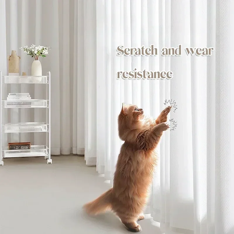 Şifon Sırf Beyaz Tül Yüksek Kaliteli Kalın Iplik Lüks Pencere Perdeleri Yatak Odası Oturma Odası Dekorasyon Vual Opak Perdeler