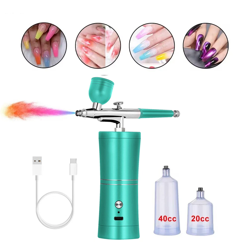 Escova de ar Portátil para Nail Art Pintura e Artesanato Compressor de Cinto de Prego Compressor de ar