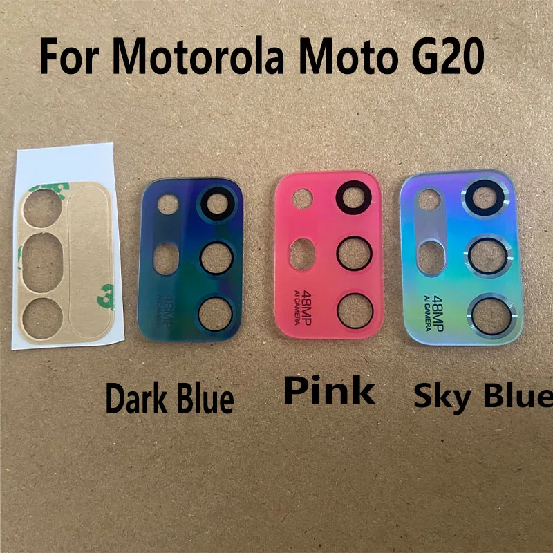 2PCS For Motorola Moto G20 Back Camera Lens Glass Rear Camera Lens With Glue Adhesive Replacement