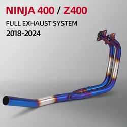 Motorcycle exhaust for Kawasaki z400 Ninja400 2018-2024 stainless steel exhaust system modified front link pipe connect original