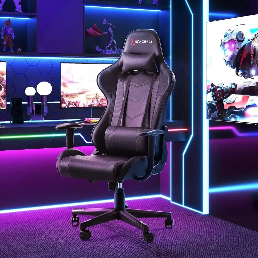 Ergonomic Gaming Chair Racing Style Adjustable Height High Back PC Computer Chair with Headrest and Lumbar Support Executive