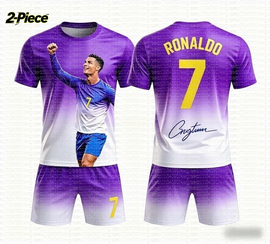2026 Spezial Ronaldo # 7 Fan Fußballtrikot-Set mit Shorts für Damen, Herren und Kinder, Portugal-Fan-Shirt und Shorts, 2-teiliges Sommer-Set – Detail 6