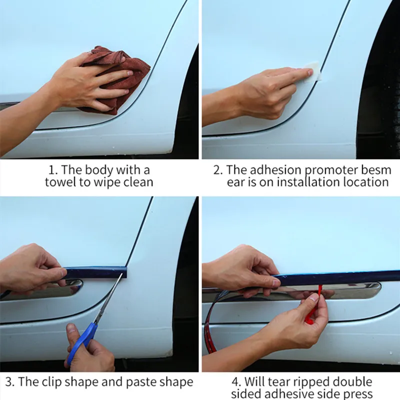 Auto Chrome Moulding Trim Strip Bumper Protector Trim Tape For Window Bumper Grille Door Chrome Decoration Car Sticker Universal