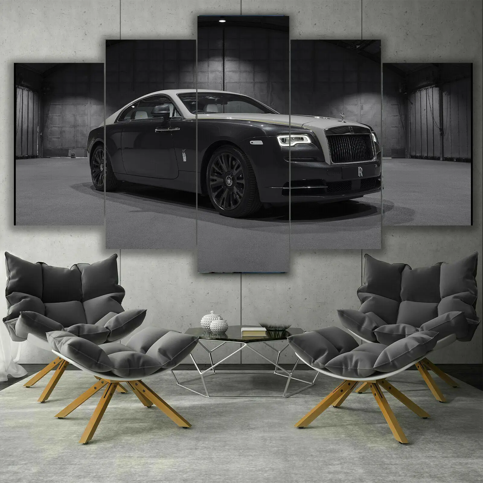 

No Framed Canvas 5 Panel Rolls-Royce Wraith Luxury Car HD Decorative Wall Art Posters Pictures Bedroom Home Decor Paintings